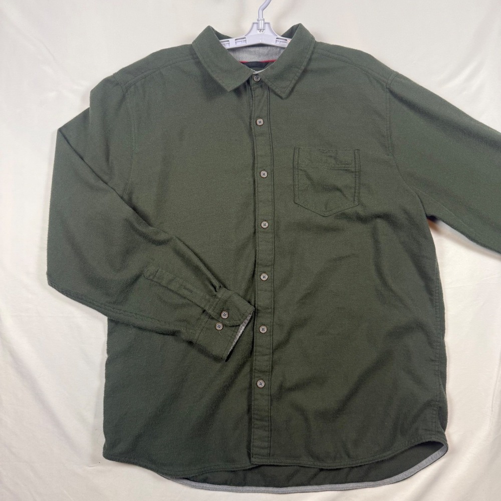 Marmot Men's Olive Green Flannel Long Sleeve Button Up Shirt Size XL TG